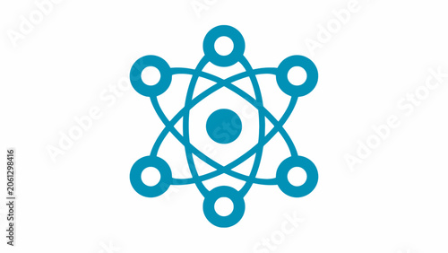 Fotografie Atomic orbital science innovation logo.