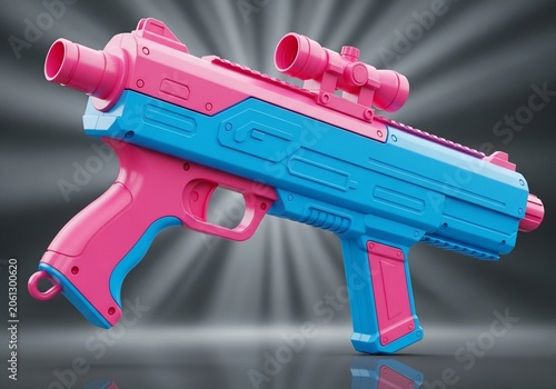 Vibrant Playtime: A Futuristic Toy Blaster's Bold Colors