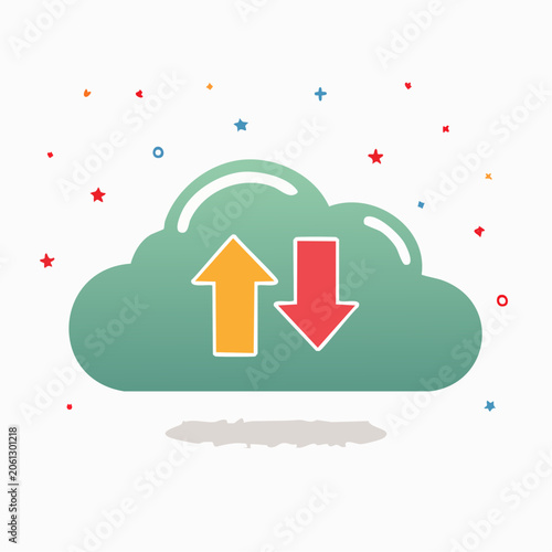 Cloud Upload and Download Arrows Icon