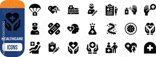 Medical healthcare and hospital icons. hospital icon set, doctor icon set, syringe icon set