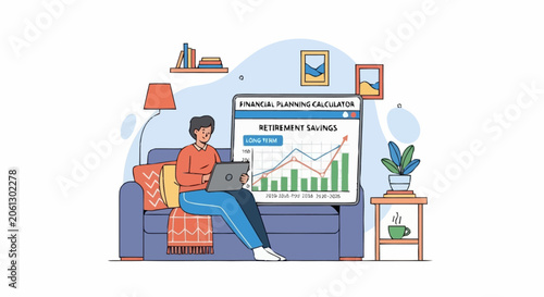 Man working on laptop at home.