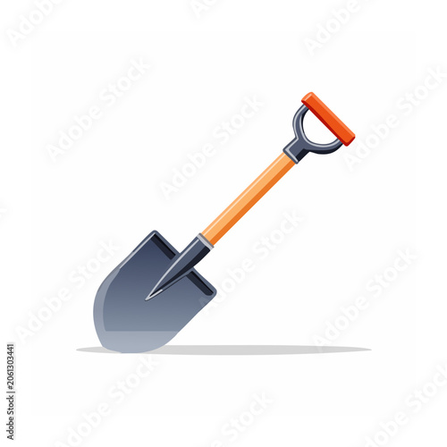 Orange 3D isometric hammer on white background