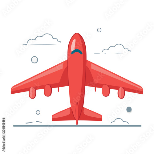 Red octopus flat design icon