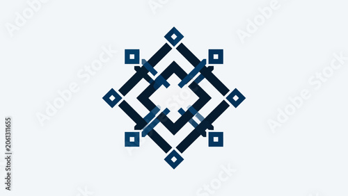 Blue interlocking diamond knot logo for secure business.