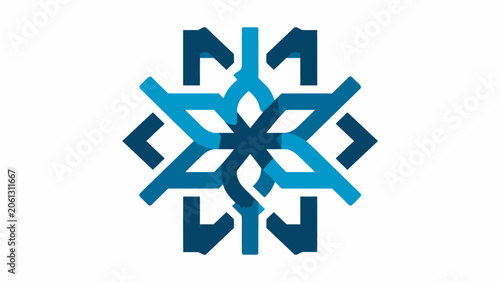 Blue intricate geometric star lattice logo.