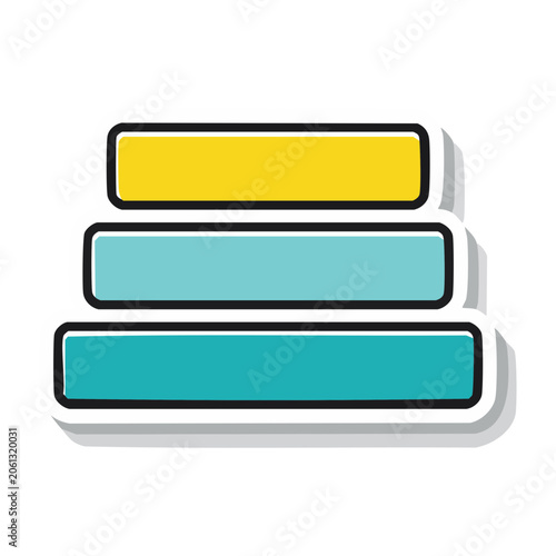 Stacked Bar Chart Icon in Flat Design