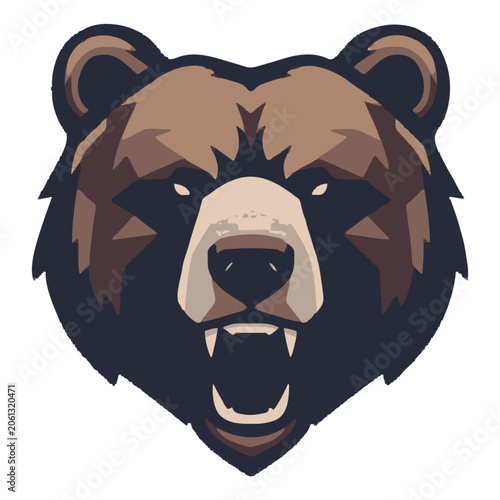 Angry brown bear with open mouth