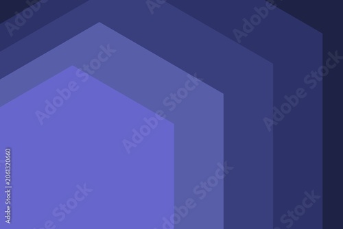 Abstract Geometric Background with Layered Hexagon Shapes in Shades of Deep Blue and Violet