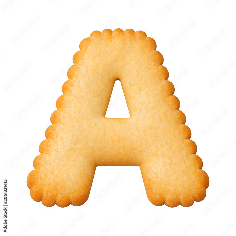 Obraz premium PNG Alphabet cookie letter A
