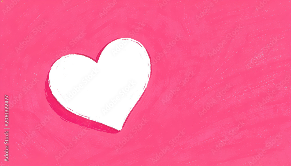 Obraz premium White Heart on Pink Background