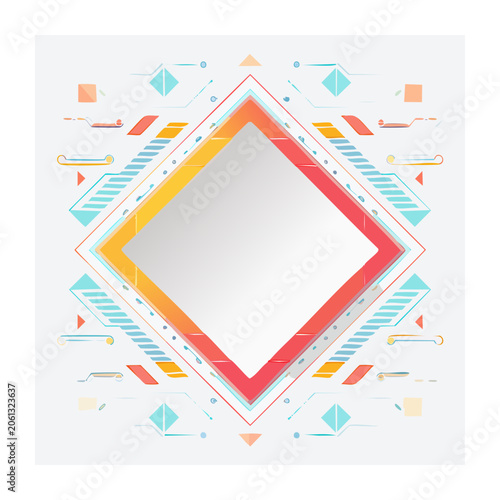 Geometric abstract pattern with arrows and stripes