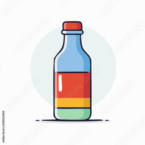 Stylized Illustration of a Beverage Bottle