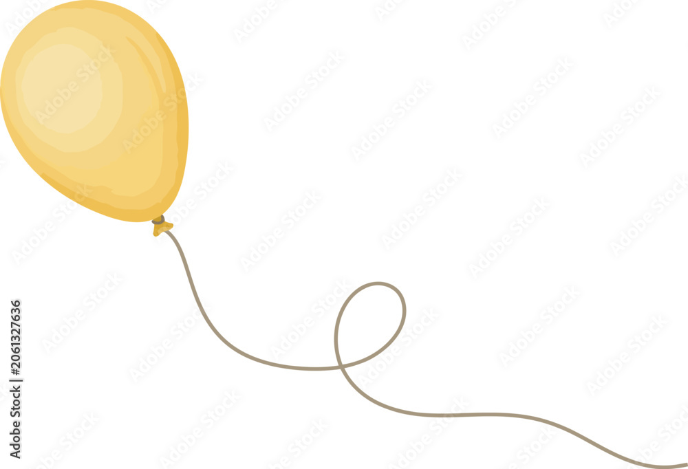 Obraz premium Yellow balloon floating in the sky