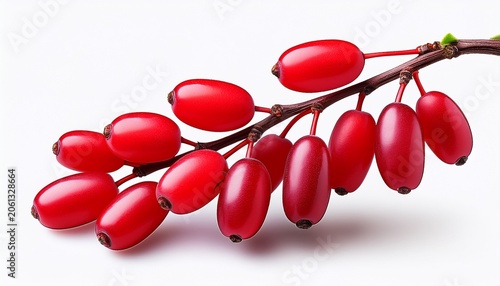 Vibrant Barberry Branch With Red Berries Isolated On Transparent Background