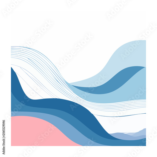 Abstract blue and pink wave design