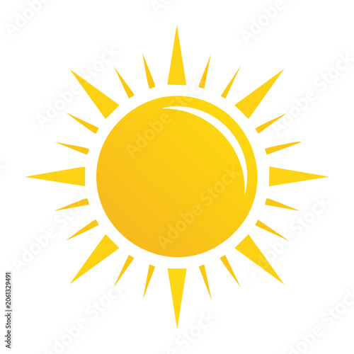 Flat Sun Icon Vector Illustration