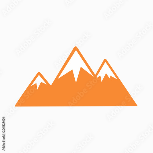 Orange mountain range icon