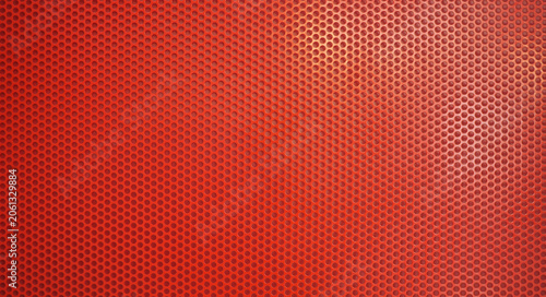 Canvastavla Close-up texture of vibrant red perforated metal sheet