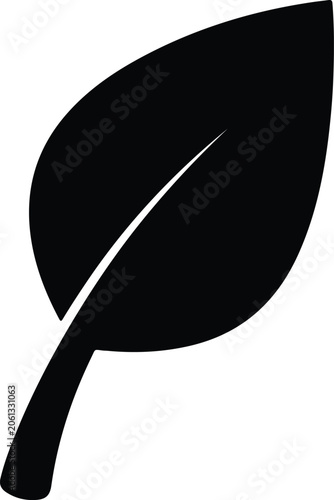 Silhouette vector of a simple black organic leaf nature design