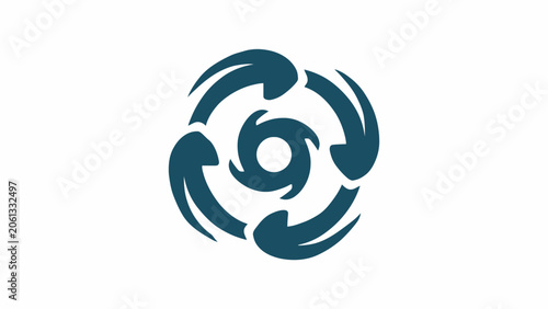 Obraz na płótnie Dark blue spiral cyclone wave logo symbol.
