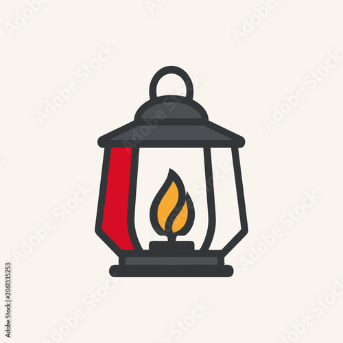 Glowing lantern with Indonesian flag colors for Independence Day celebration
