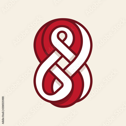 Indonesia Independence Day symbol red and white interwoven knot design