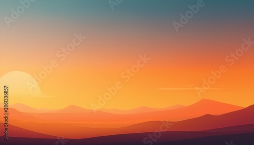 Gradient Light Orange Dawn Dusk Clear Sky Plain Background