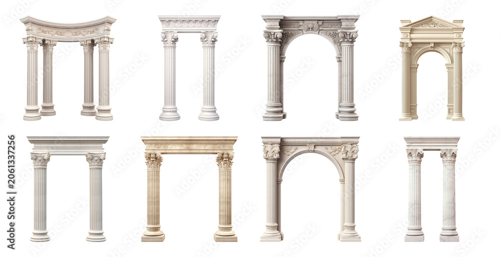 Naklejka premium PNG Elegant classical architectural column designs on transparent background