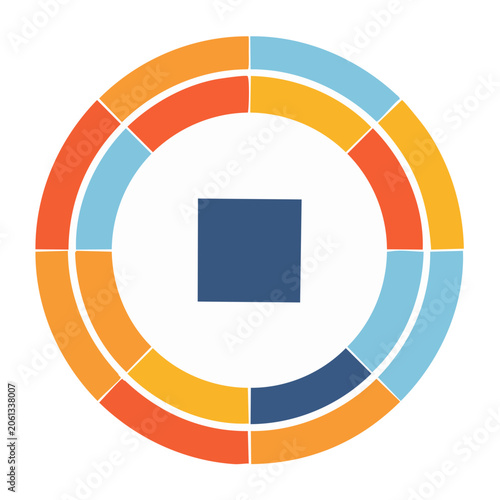 Flat circular loading progress indicator