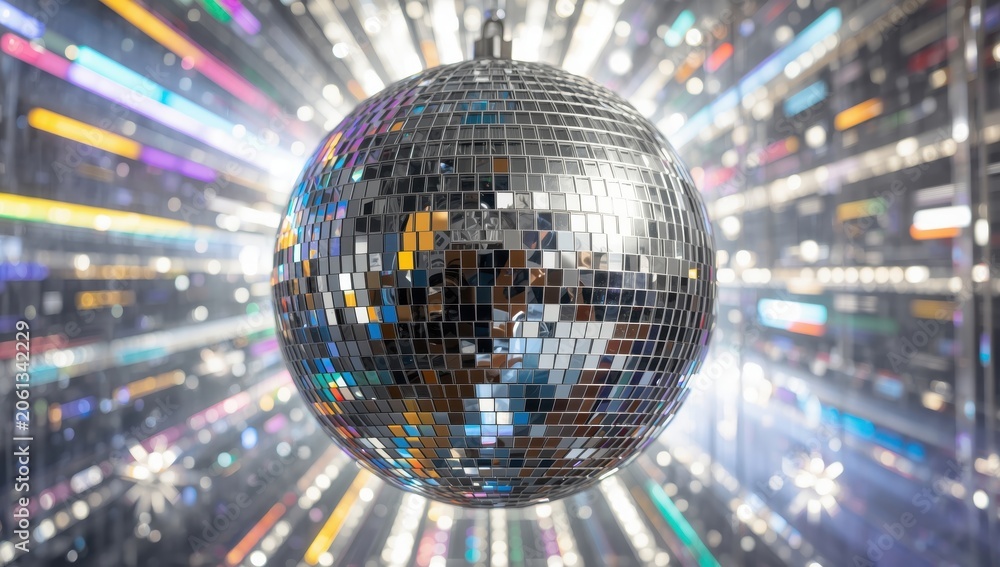 Obraz premium Isolated silver disco ball on clear background