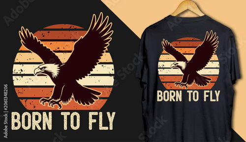 Born to Fly Typography T-Shirt and Hoodie Design with Vintage Adventure Style
