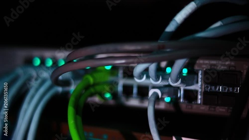 Ethernet cables close up. 10/100/1000 Mbps speed. 