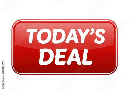 Red sale banner with today's deal text isolated on transparent background
