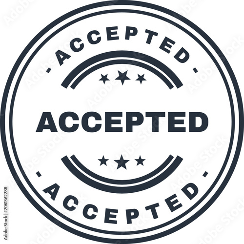 Black and white verified stamp badge with stars and checkmark