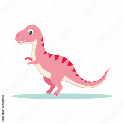 Cute Pink Dinosaur Illustration
