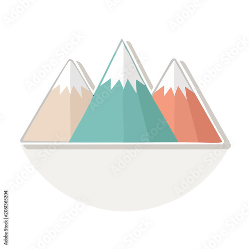 Flat Design Mountain Range Illustration