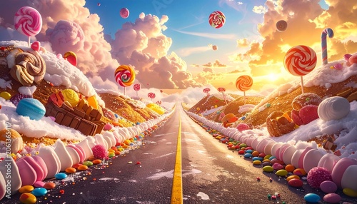Fantasy Candy Road Landscape