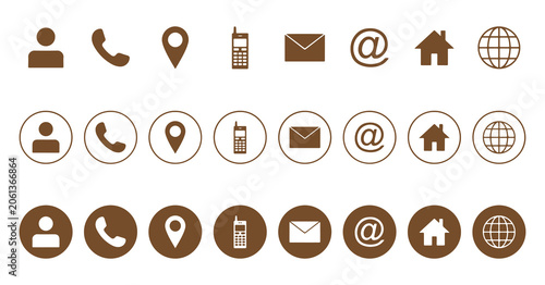 Valokuva Icon Set for Web: Business Card, Contact Information, and Contact Us Icons