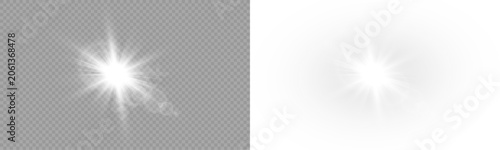 Fotografie Vector transparent light flare, sunlight special lens flare light effect