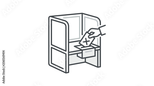 Hand placing marked ballot paper into polling station box.
