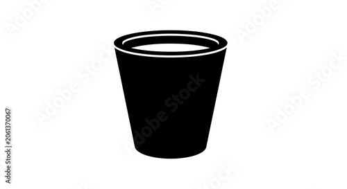 Photos Cup silhouette represents a simple vessel for serving hot coffee, tea, or other refreshing beverages in a modern minimalist style