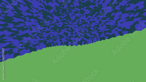 Abstract blue and green geometric digital pattern