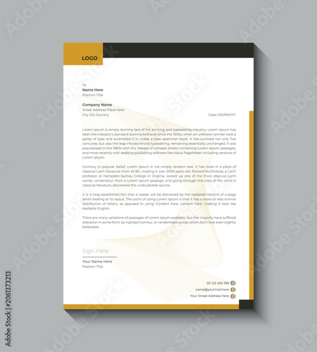 vector business letterhead template design