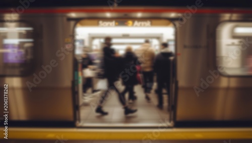 deliberately hazy subway station background perfect for travel or commuting theme