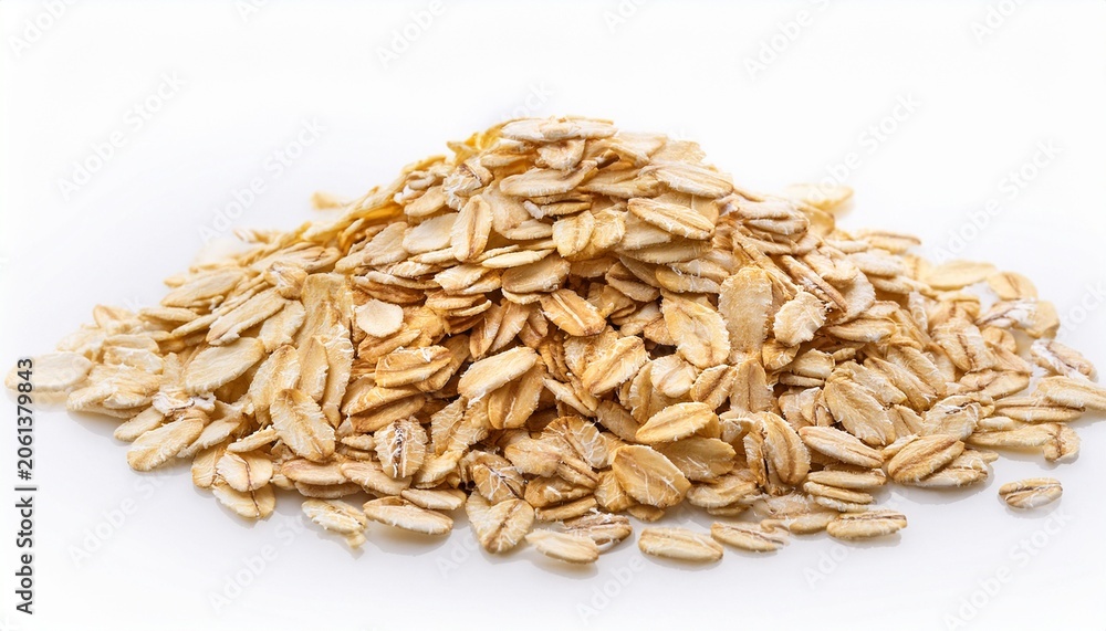 Obraz premium Oat Flakes Isolated On White Background Flakes For Oatmeal And Granola Image Of Oat Flakes For You Design