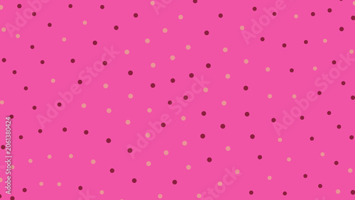 Pink background with scattered random polka dot pattern