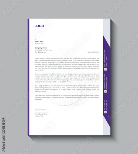 vector modern business letterhead design