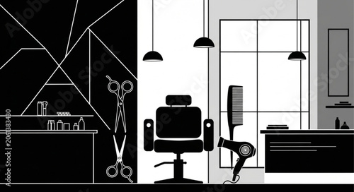 silhouette of a woman in the office