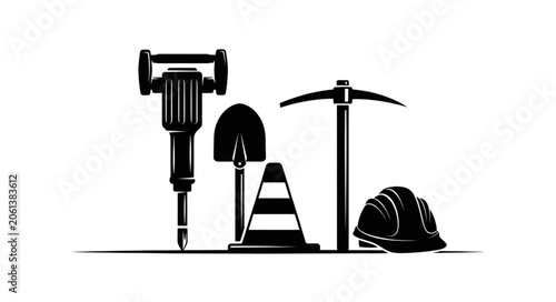 vector illustration of a black and white