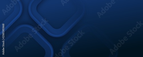 Dark navy geometric banner with fading squares